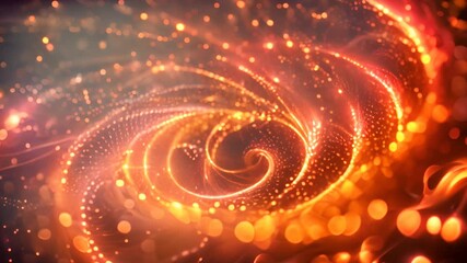 Poster - A spiral of light and dark colors with a lot of sparkles. The light colors are yellow and orange, while the dark colors are black and brown. The image has a dreamy, ethereal quality to it