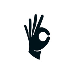 ok hand sign logo vector illustration template design