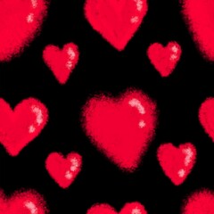 Canvas Print - valentine hearts background seamless abstract pattern 