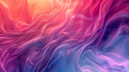 Wall Mural - A colorful, flowing piece of fabric with a pink and blue hue