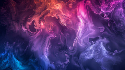 Poster - A colorful, swirling background with purple, blue, and orange hues