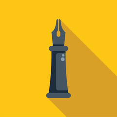 Poster - fountain pen nib forming the shape of a chess rook piece, representing the power of writing and stra