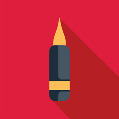 Poster - Felt tip marker pen with a long shadow on a red background, perfect for design projects