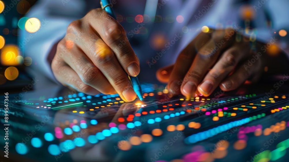 A geneticist mapping out a family tree, colorful diagrams Stock Photo ...
