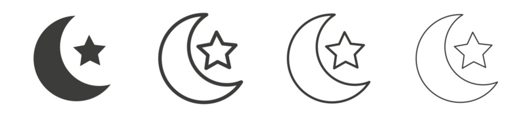 Canvas Print - Moon and star vector icon