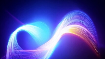 Poster - Abstract light waves flowing through a dark background in vibrant colors