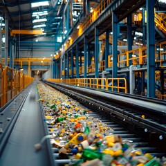 Poster - Modern Automated Recycling Plant with Sustainable Sorting Machines and Streamlined Industry Workflow
