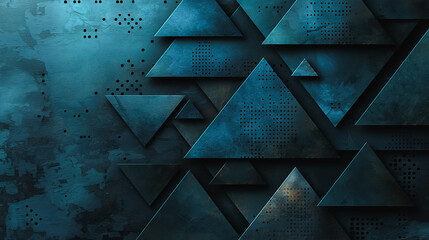 Poster - A blue background with a lot of triangles