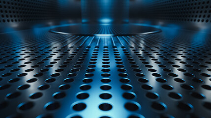 Poster - A blue background with a lot of small circles