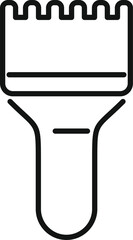 Poster - simple line icon of a flashlight shining a bright beam of light