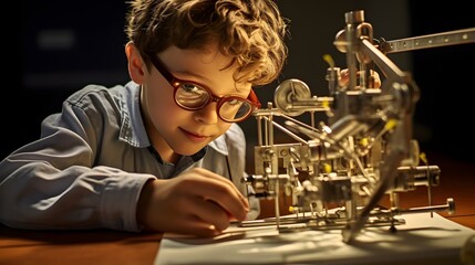 Wall Mural - Kids explore the principles of physics with hands-on experiments