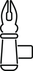 Poster - line art icon of a fountain pen nib attached to a digital tablet stylus pen, for drawing and writing