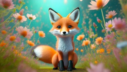 Poster - fox in the field