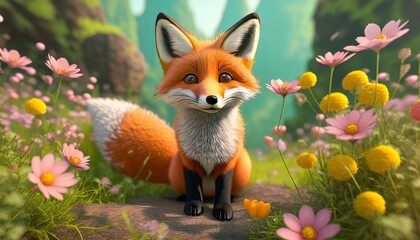 Poster - fox in the field