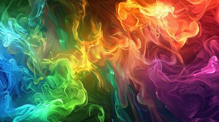 Aufkleber - Vibrant Abstract Swirling Patterns of Colorful Smoke in Ultra High Definition