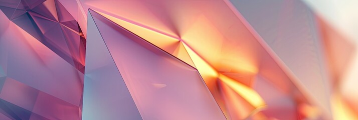 Poster - Geometric Prisms Displaying Soft Glows Under Ambient Light in Abstract Decor