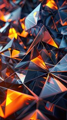 Poster - Intricate Geometric Prisms Glowing Softly in a Captivating Abstract Background