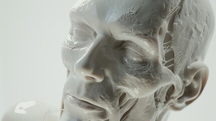 Leinwandbilder - Ethereal Humanoid Form With Translucent Features Against a Minimalist Background