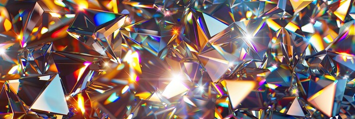 Aufkleber - Radiant Shimmering Crystals Reflecting Colors in a Sunlit Space During Midday