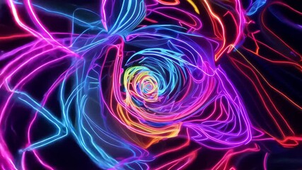 Sticker - Neon colors twist in spiraling patterns at nighttime event