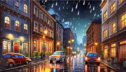 Wall Mural - street in the night