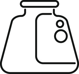 Poster - line icon of a chemical flask, used for mixing and experimenting with liquids in a laboratory settin