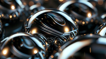 Poster - A close up of shiny metallic spheres.