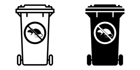 Poster - ofvs648 outlinefilledvectorsign ofvs - trash can vector icon . rat control sign . all waste is depos