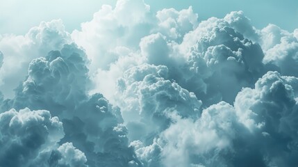 Wall Mural - cloudy sky with large clouds and space for text above