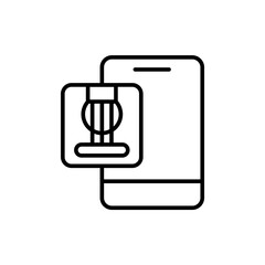 Poster - Guitar app outline icons, minimalist vector illustration ,simple transparent graphic element .Isolated on white background