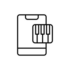 Poster - Piano app outline icons, minimalist vector illustration ,simple transparent graphic element .Isolated on white background