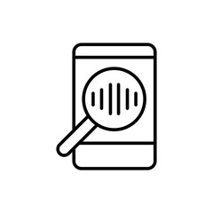 Poster - Find music app outline icons, minimalist vector illustration ,simple transparent graphic element .Isolated on white background
