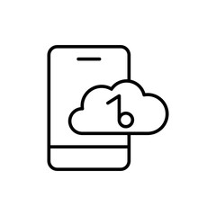 Poster - Cloud music app outline icons, minimalist vector illustration ,simple transparent graphic element .Isolated on white background