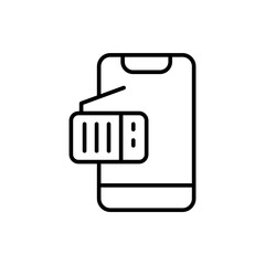 Poster - Radio app outline icons, minimalist vector illustration ,simple transparent graphic element .Isolated on white background