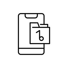 Poster - Music playlist app outline icons, minimalist vector illustration ,simple transparent graphic element .Isolated on white background