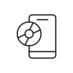 Poster - Music player outline icons, minimalist vector illustration ,simple transparent graphic element .Isolated on white background
