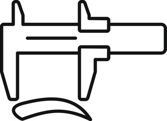 Poster - Line art icon of a caliper measuring an eyebrow shape, for beauty and brow lamination concepts