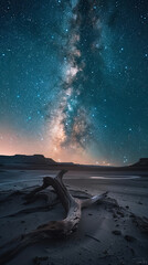 Wall Mural - Starry Night Sky with Milky Way Over Pristine Wilderness  