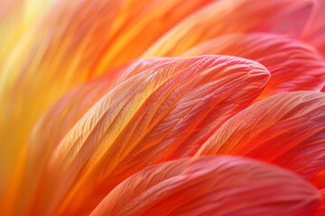 Canvas Print - Macro Shot of Exotic Tropical Flower Petal in Vivid Colors and Soft Texture