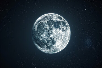 Wall Mural - full moon detail in a clear night sky - lunar beauty