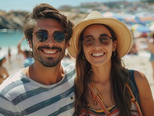 Carefree Friends Embracing Summer Adventures in Striped Outfits