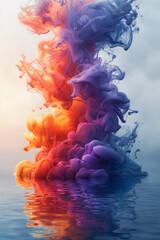 Poster - An imaginative depiction of a bird enveloped in bright paint, with feathers transforming into a canvas of colors,