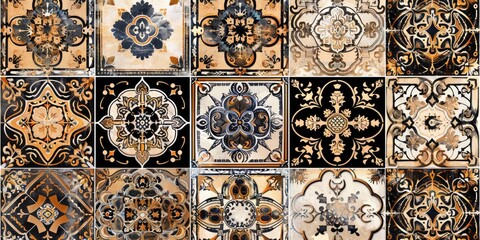 Wall Mural - Classic Ornamental Tiles in Warm Tones