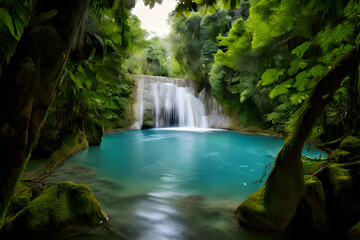 Canvas Print - waterfall in the forest