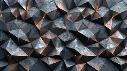 Wall Mural - Geometric 3D Facets with Metallic Textures - Generate a background with 3D facets that have polished metallic textures