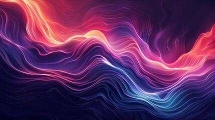 Poster - vibrant abstract waves of flowing colors create a mesmerizing and dynamic visual experience, perfect