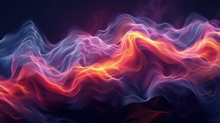 Poster - Abstract vibrant waves of colorful light creating a dynamic and energetic pattern, perfect for modern design and creative backgrounds.