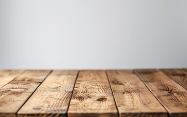 Poster - Wooden plank surface with visible texture and subtle lighting ideal for backgrounds, showcasing craftsmanship, and rustic themes.