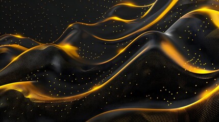 Aufkleber - Abstract yellow wave dots background vector design