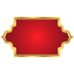 Wall Mural - luxury golden arabic islamic banner pattern title frame text box transparent background
